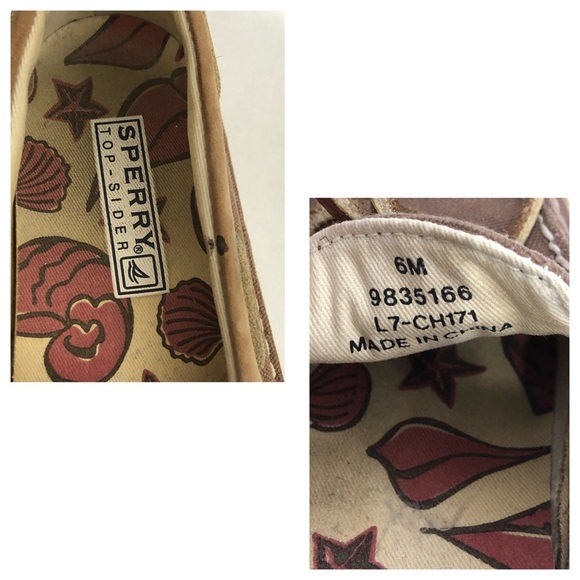 🍑Sold Sperry Top Sider Shoes Canvas Leather - Picture 6 of 7